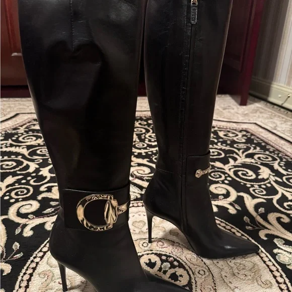 New Gucci Elegant Black Knee-High Women's Boots Size 38 - Picture 4 of 6